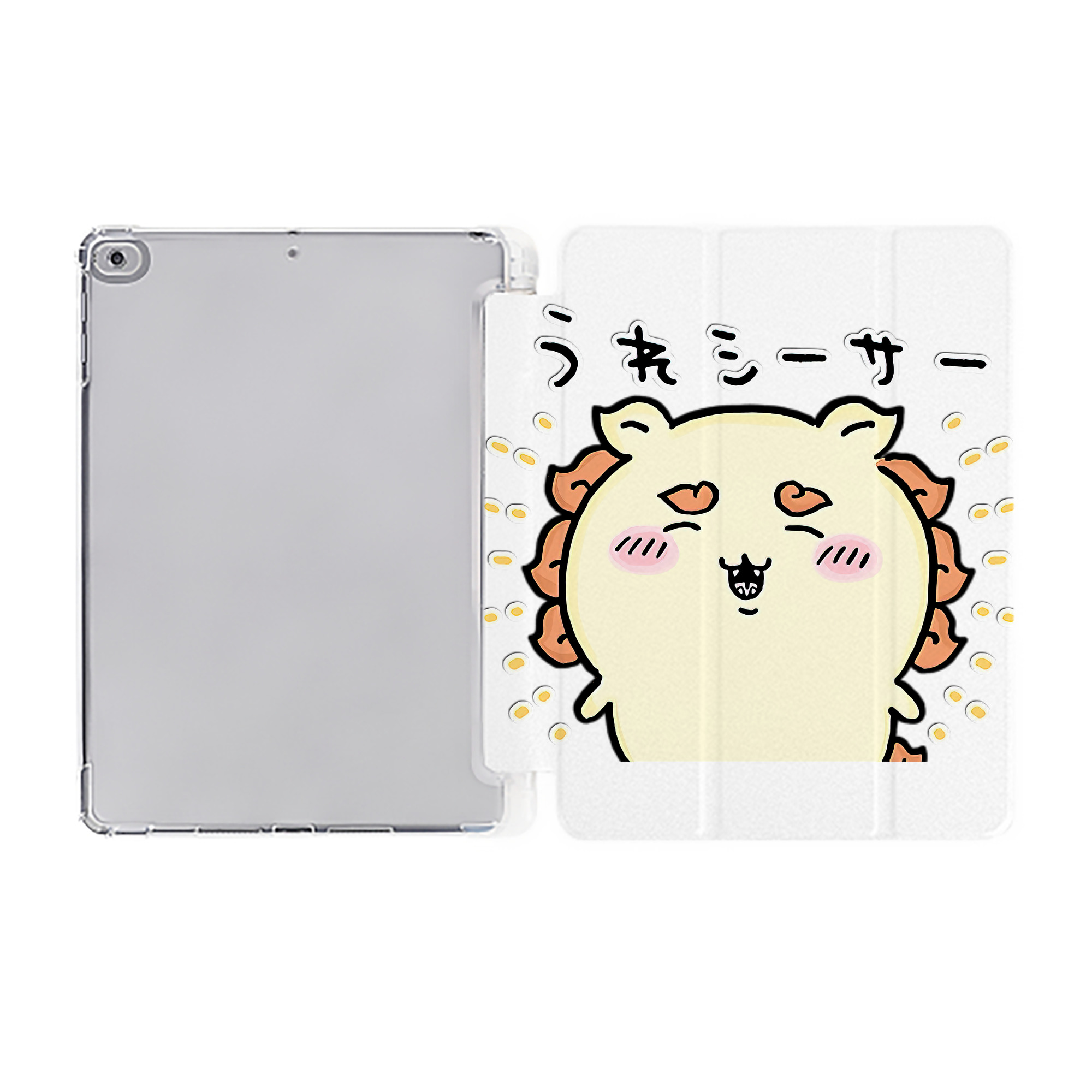 （画像用） ちいかわ シーサー Chii-kawa Shisa IPad ケース ペン収納付き 三つ折りスタンド PUレザー×シリコン 対応機種9.5/10.5/10.9インチ